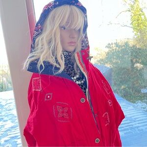 Obermeyer Vintage Ski Jacket Red Blue